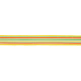 1 1/2" Wired Ribbon | Orange/Green/White on Yellow Linen | 10 Yard Roll
