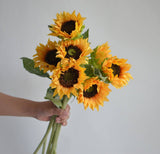 27.5"-Lux Collection-Moisturized Real Touch Sunflower Stem: Fresh Yellow