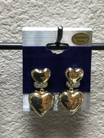 Gold Double Heart Stud