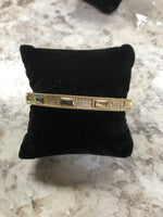 Gold Bangle with C.Z Accents