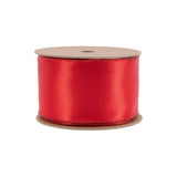 2 1/2" Wired Shimmer Satin Ribbon | Red with Red Backing | 10 Yard Roll