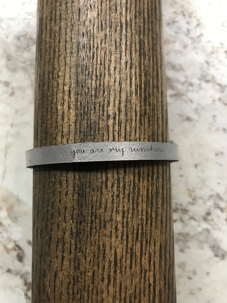 Silver "you are my sunshine" Bracelet