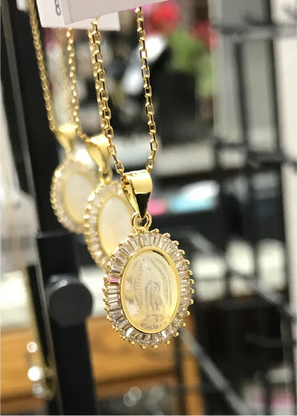 Gold Lady Guadalupe Necklace