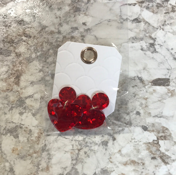 Acrylic Red Valentine Heart Earring
