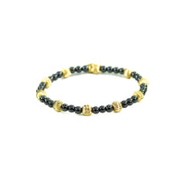 Black & Gold Filled Bracelets: Metallic Black & Gold Textured