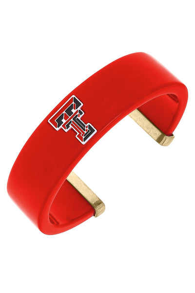 Texas Tech Red Raiders Resin Logo Cuff Bracelet in Red
