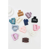 Matte Color Rectangle Medium Hair Clip: MIX COLOR / ONE(12)