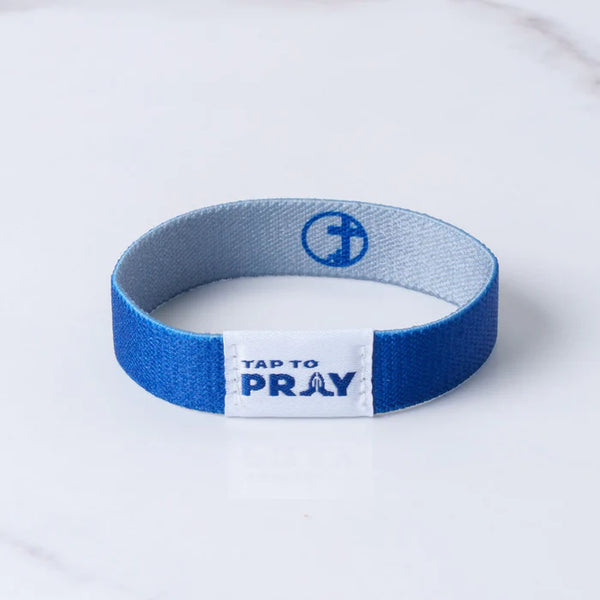 Tap To Pray™ Wristbands - Navy & Grey MEDIUM
