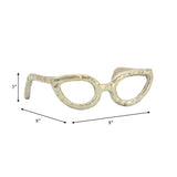 Sculpture - Gold Metal Abstract Cat Eye Glasses, 8 in.
