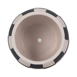 Plant Pot - Black/White Ceramic Rounded Checkerboard, 7 in.