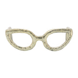 Sculpture - Gold Metal Abstract Cat Eye Glasses, 8 in.