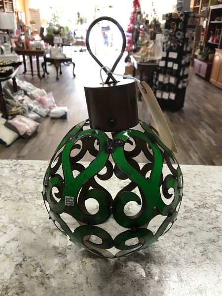 SM Green Christmas Metal Scroll Ornament