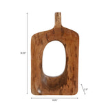 Decorative Vase - Natural Solid Wood Cut-Out Center, 14 in.