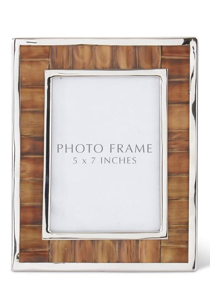 Silver Metal and Bamboo Photo Frames lg