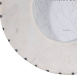Photo Frame - White/Black Marble Wood with Inlay, 4x4 in.