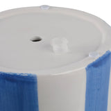 Plant Pot Set of 2 - Blue Ceramic Striped Scallop Edge,6/8in