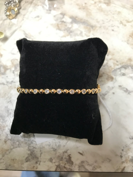 Gold Bangle Bracelet with C.Z