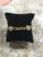 Gold Bracelet with Square C.Z