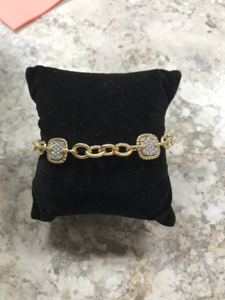 Gold Bracelet with Square C.Z