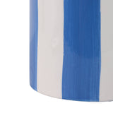 Plant Pot Set of 2 - Blue Ceramic Striped Scallop Edge,6/8in