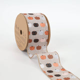 2 1/2" Wired Ribbon | "Multi Pumpkin" Natural/Brown Multi