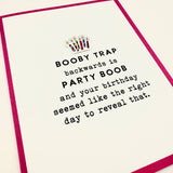 Booby Trap Party Boob birthday card