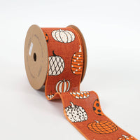 2 1/2" Wired Ribbon | "Multi Pumpkin" Rust/Multi | 10 Yrd