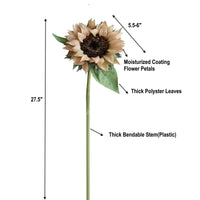 27.5"-Lux Collection-Moisturized Real Touch Sunflower Stem: Fresh Yellow
