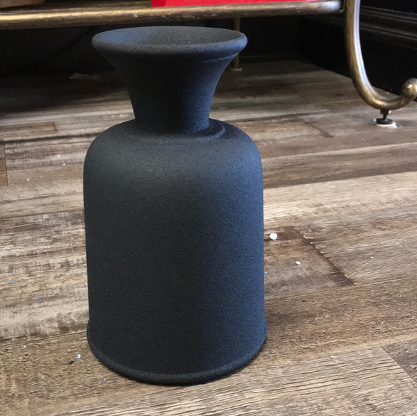 Textured Black Metal Vase