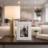 White 5x7 in. Rectangular Marble Border Solid Photo Frame