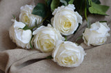 17"-Ultra Realist Real touch Cabbage Rose-Artificial : Elegant Red