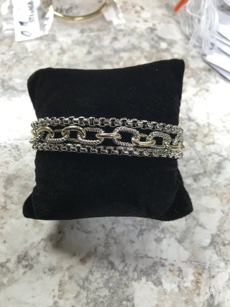 Gold and Silver Chain Bracelet