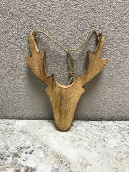 Wood Reindeer Ornament