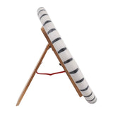 Photo Frame - White/Black Marble Wood with Inlay, 4x4 in.