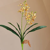 17"Artificial Arachnis Orchid Real Touch Leaves: Yellow