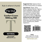 CBD Comfort Cream- Pain Relief Cream - Unscented Natural