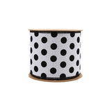 4" Wired Ribbon | Glittered Dots w/ Black Backing | 10 Yard Roll