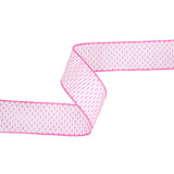 2 1/2" Wired Ribbon | Bold Hot Pink/White Woven | 10 Yard Roll