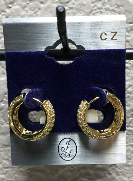 Gold Hoops with C.Z