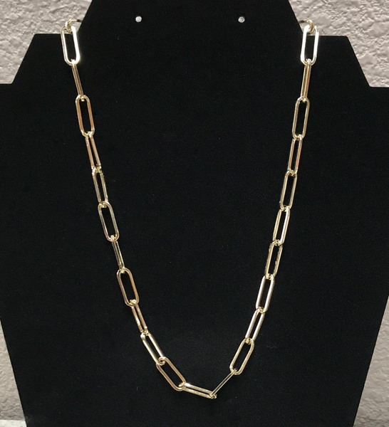 Gold Paper Clip Necklace