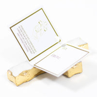 Marble Prayer Cross White/Gold   3x4x0.6