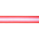 2 1/2" Wired Dupioni Ribbon | Red and Pink Stripe w/ Red Backing | 10 Yard Roll
