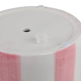 Plant Pot Set of 2 - Pink Ceramic Striped Scallop Edge,6/8in