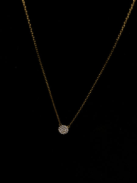 Gold Necklace with Full C.Z Circle