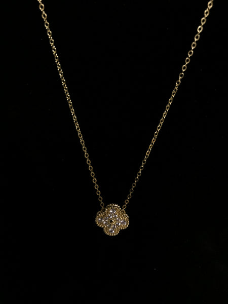 Gold Pearl Necklace with Charm