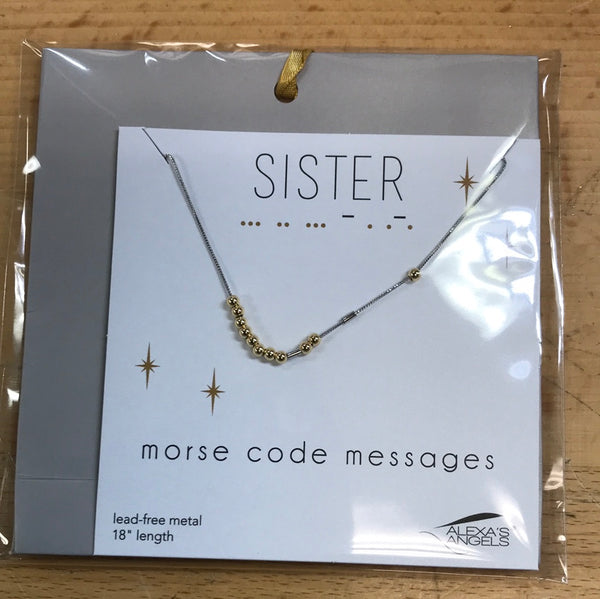 Morse Code Necklace Sister