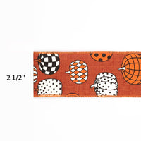 2 1/2" Wired Ribbon | "Multi Pumpkin" Rust/Multi | 10 Yrd