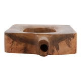 Decorative Vase - Natural Solid Wood Cut-Out Center, 14 in.