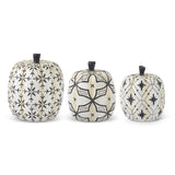 WHITE & BLACK STAR PATTERNED PUMPKIN (Medium)