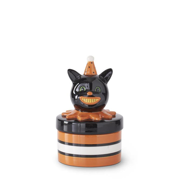 7.25 Inch Ceramic Black Cat Canister
